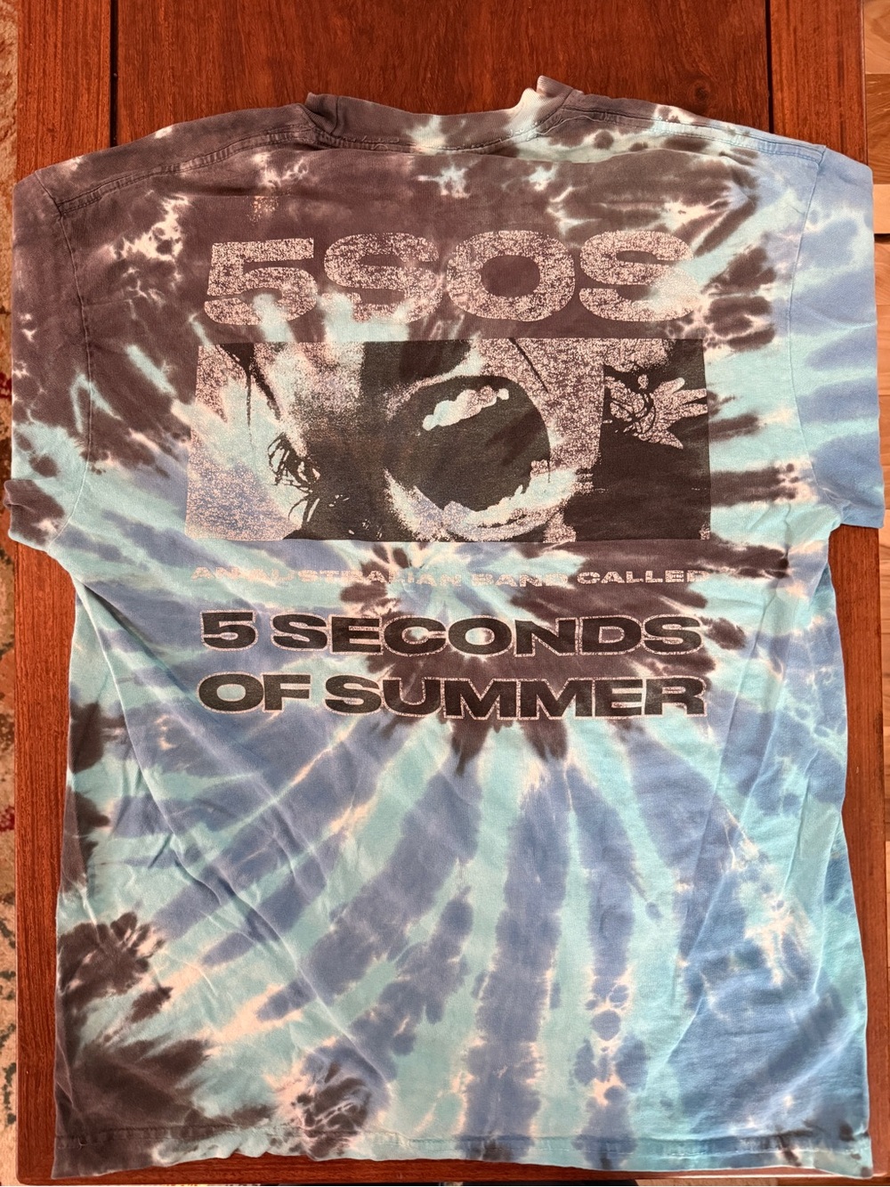 Wallflower 5 Seconds of Summer Tie-Dye Tee in Blue and Black